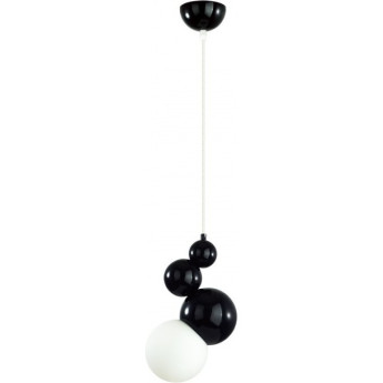 Подвес LUMION BLASEN 6566/1A MODERNI LN24 E27 1*40W 220V черный/белый матовый/металл/стекло
